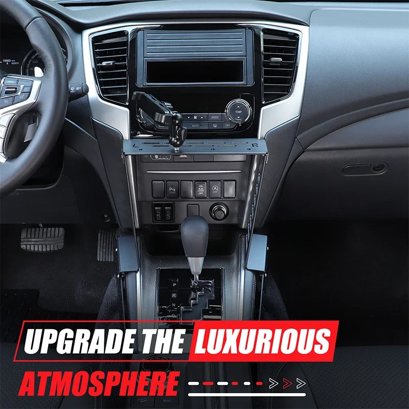 Фото Для Mitsubishi L200/Mitsubishi Triton 2019-2023 автомобильный держатель для телефона аксессуары из алюминиевого сплава автомобильная центральная платформа расширения переключения передач №2