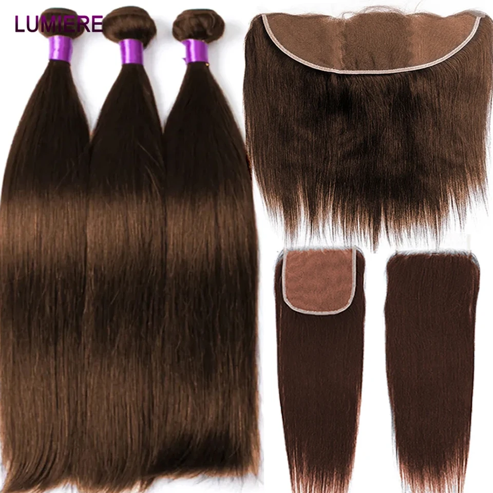 Lumiere Бразильские шоколадно-коричневые парики из натуральных волос 10-30 дюймов 100%