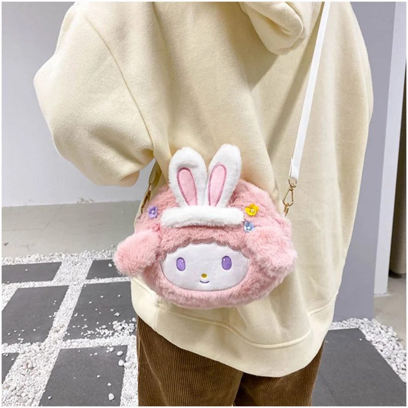

Plush Sanrio Bag Kawaii Melody Handbags Anime Crossbody Peluche Cartoon Messenger Bags Stuffed Toys Backpack for Girls Gifts Kid