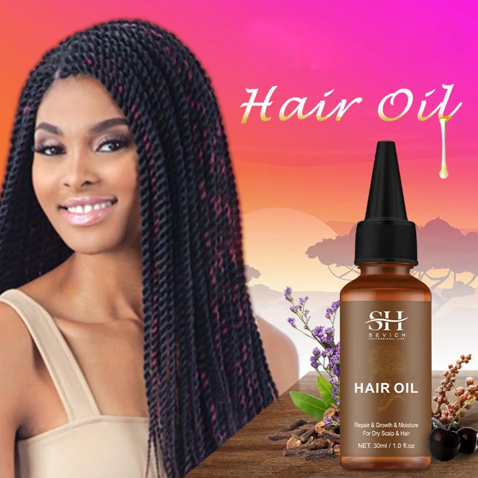 

Продукция для роста волос Sevich для женщин африканская тяга Alopecia Chebe масло для роста волос против выпадения волос утолщенные волосы Ca F9X7