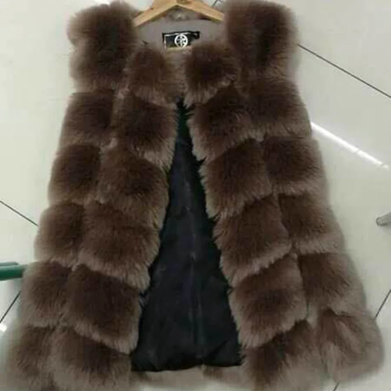 Autumn and Winter New Fox Hair Women's Medium Long Casual Fur Coat Fur Vest