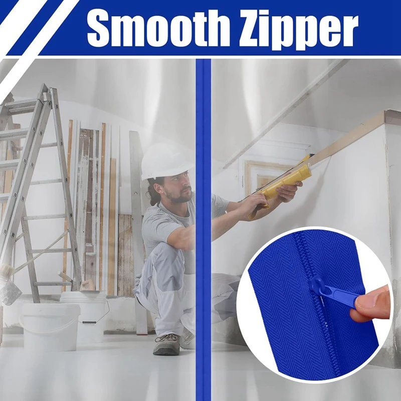 4 рулона Молнии Пылезащитный барьер 7 футов X 3 дюйма Дверь Пылезащитная молния