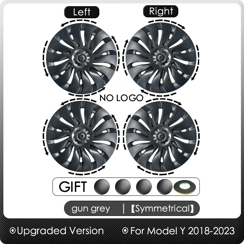 

4 шт. для Tesla Model Y, чехлы на колеса, 19-дюймовые колпаки, колпаки рулевой ступицы, комплект для замены обода, внешние аксессуары 2023