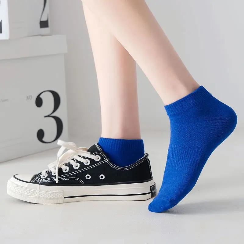 1 Pairs High Quality Solid Color Fashion Women Cotton Socks Men Crew Socks Breathable Sports Antislip Socks Male Short Ankle Sox