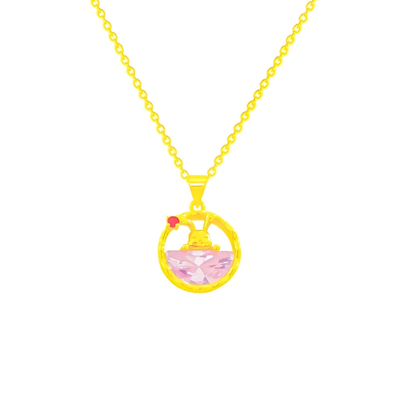 

Animal Rabbit Half Moon Bunny Zircon Chain Pendant Necklace Nimble Lucky Love Heart Mother's Day Woman Wedding Blessing Jewelry
