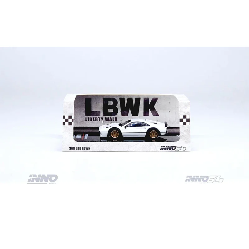 INNO 1:64 LBWK 308 GTB Белая литая диорама Коллекция моделей автомобилей Миниатюрные