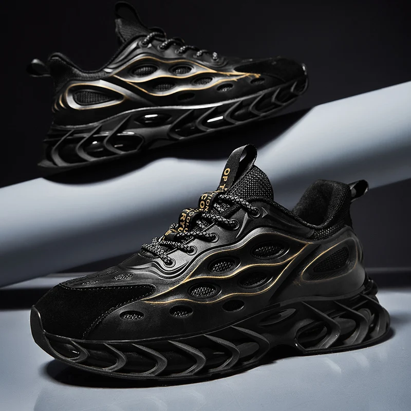 

Spring Men Sneakers Casual Athletic Shoes Tenis Luxury Shoes Trainer Race Breathable Blade Running Shoes Luminous Stable Outdoor