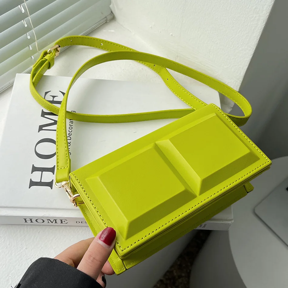 

Дизайнерская Маленькая женская сумка-конверт в форме шоколада, кошельки и сумочки из искусственной кожи, Роскошная Новая модная женская сумка через плечо