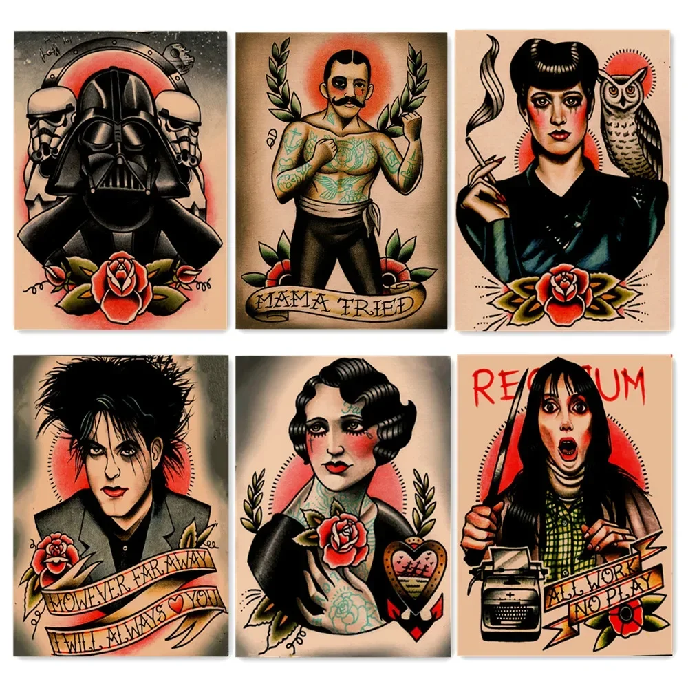 Винтажные татуировки постер фильма обои ностальгические ретро рисунки матовая