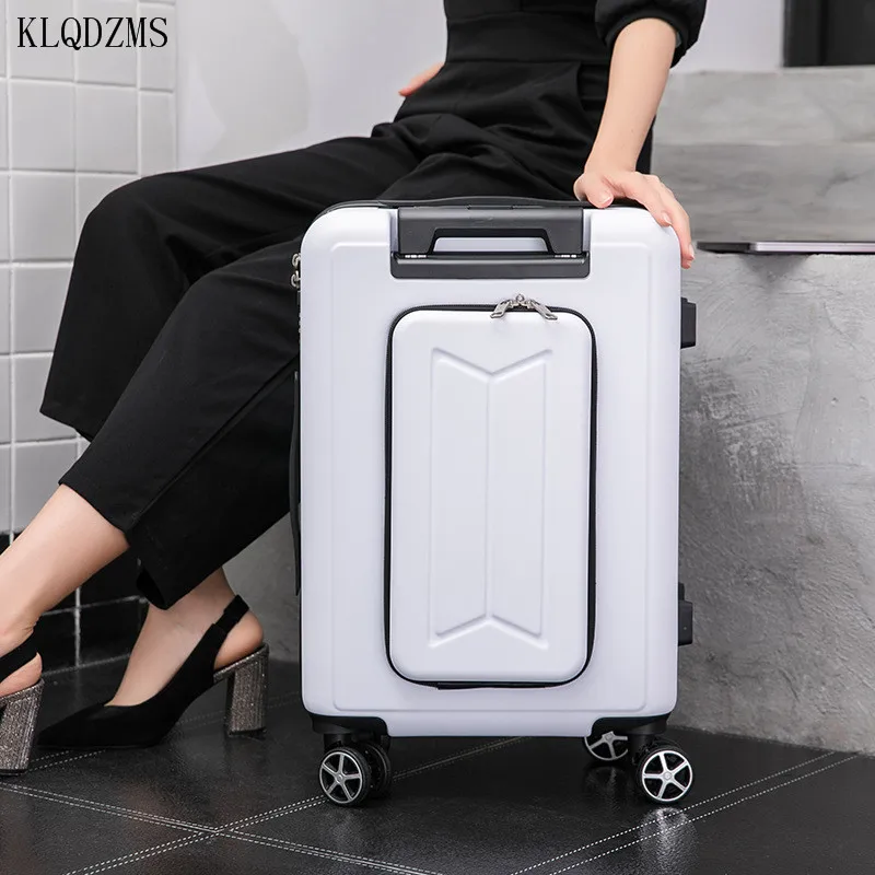 KLQDZMS Simple Solid Color Luggage Female 20 Inch Mute Universal Wheel Boarding Case 24 Inch Waterproof Trolley Case Male