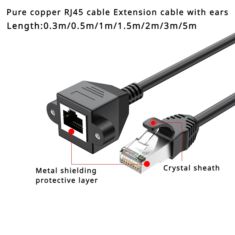1/5 шт./партия 0 3 м/0 5 м/1 м/2 м/3 м/5 м RJ45 кабель штекер-гнездо с винтами для монтажа