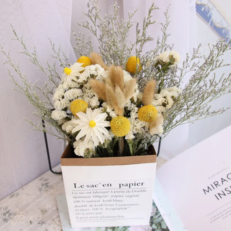 

New Natural Eternal Roses All Over The Sky Eucalyptus Dried Flowers Bouquet Home Decoration Ornaments Real Flowers Air-Dried