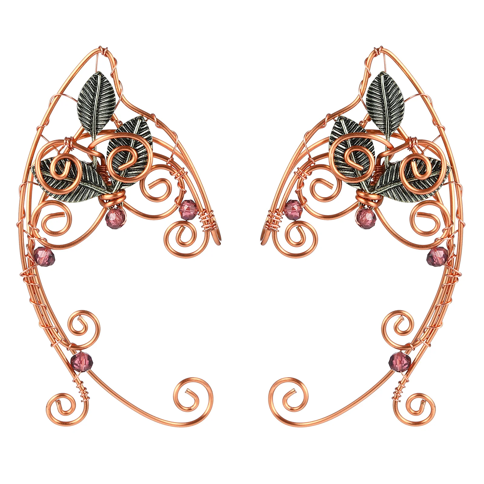 

1 Pair Elf Ear Cuffs Handmade Elves Ear Crawler Climber Wrap Clip-on Earrings Jewellery for Fairy Fancy Halloween Cosplay