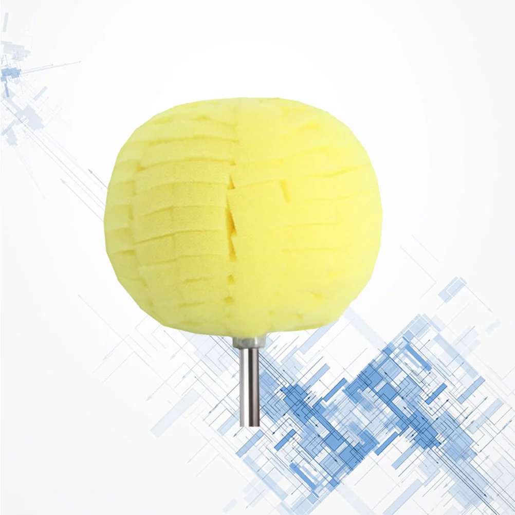 

Car Hub Polished Sponge Pads Round Waxing Sponge Ball Detailing Buffer for Car (Yellow)