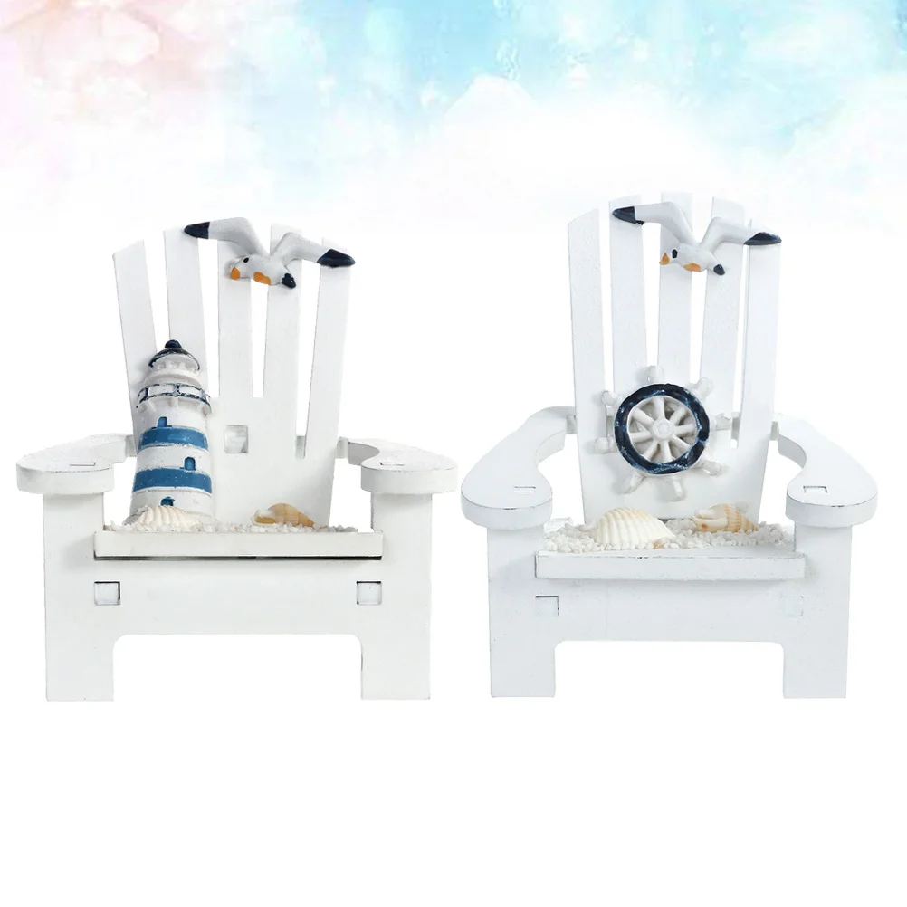 

Chair Beach Decor Miniature Mini Nautical Decorations Home Furniture Ornaments Decoration Ornament Bathroom Lounge Seaside