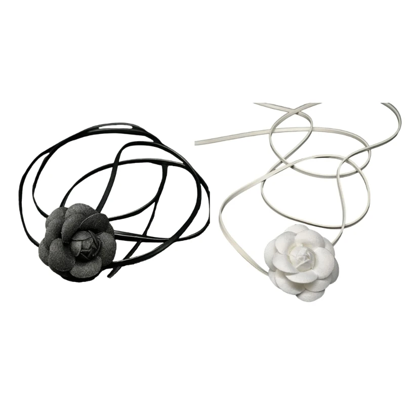 Регулируемое ожерелье веревочное текстура ткани украшения на шею для стильного