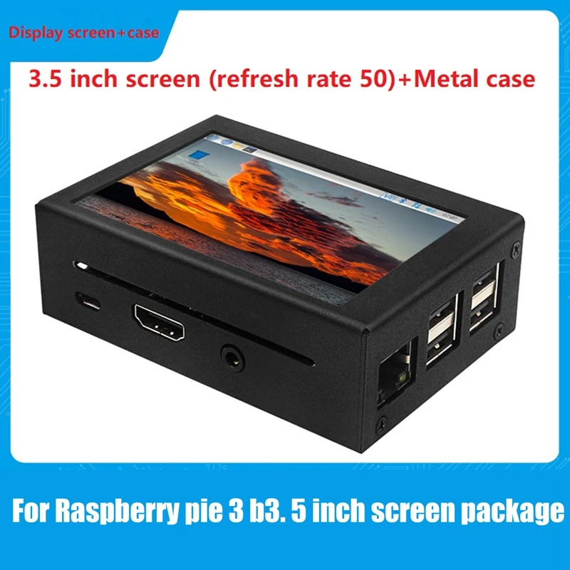 

3,5 дюймовый сенсорный экран MHS 50 Гц, сенсорный экран + стилус + металлический корпус, комплект с сопротивлением SPI для Raspberry Pi 3B +/3B