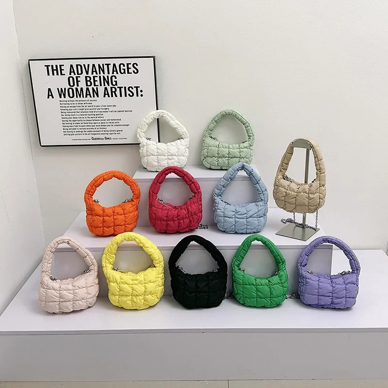 Модная Корейская сумочка в форме облака с цепочкой миниатюрный пуховой тоут