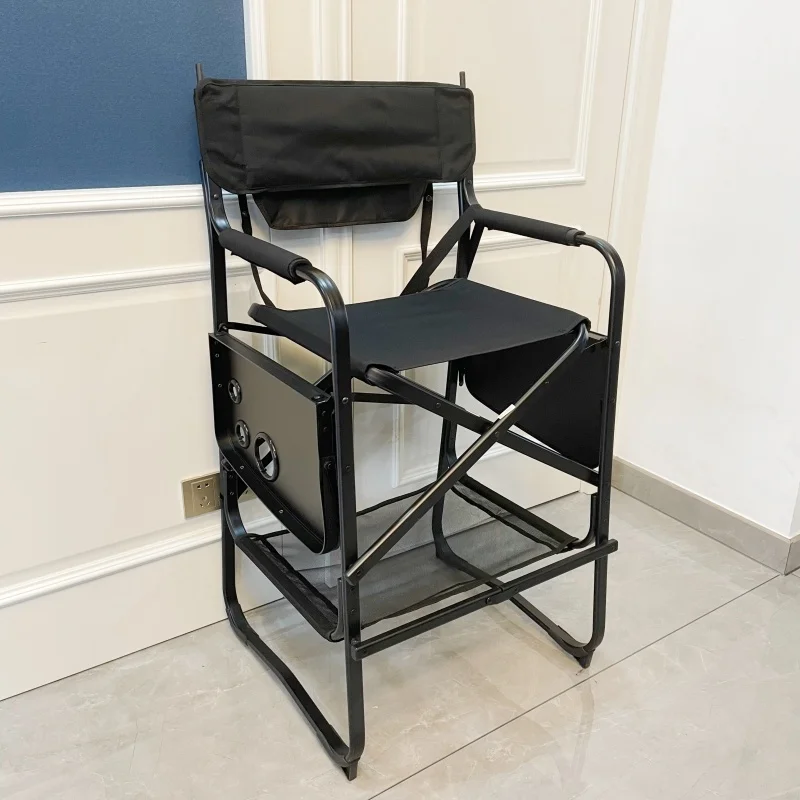 Портативный высокий директорский стул для кемпинга на открытом воздухе складной