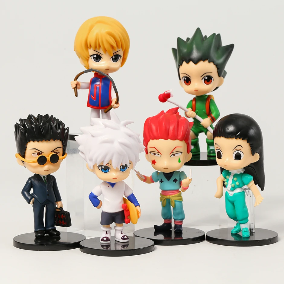 

Cartoon Doll Hunter x Huner Gon Freecss Killua Zoldyck Kurapika Leorio Hisoka Illumi Zoldyck Figure Toy For Display 6pcs/set