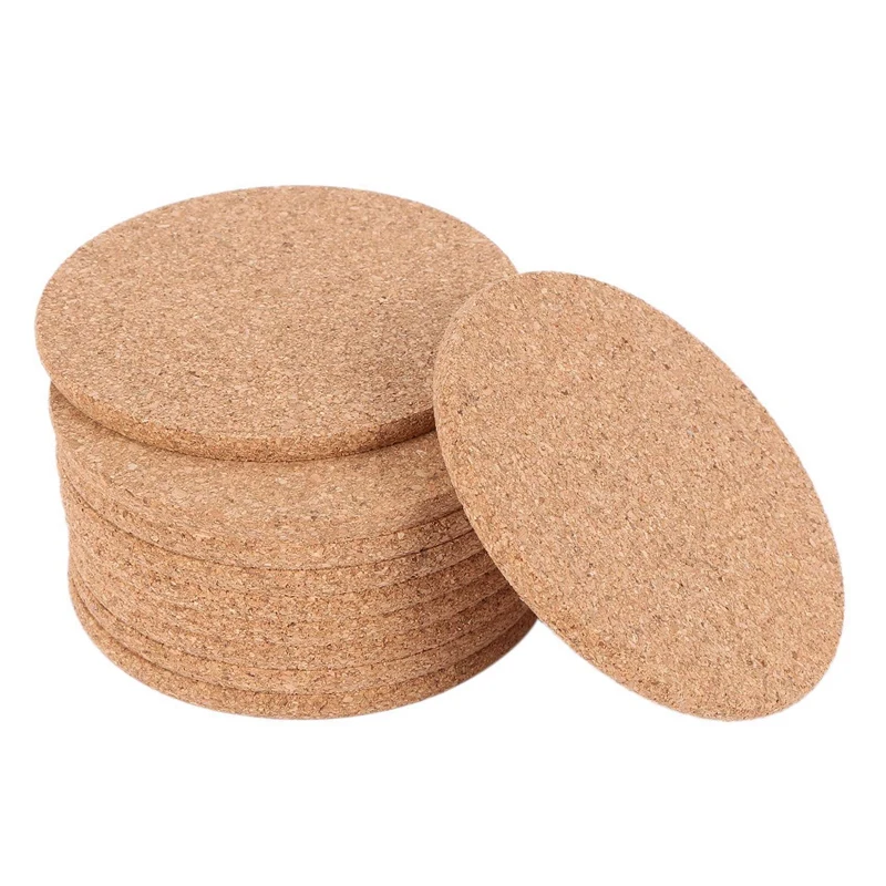

New Set Of 60 Cork Bar Drink Coasters - Absorbent And Reusable - 90Mm, 5Mm Thick