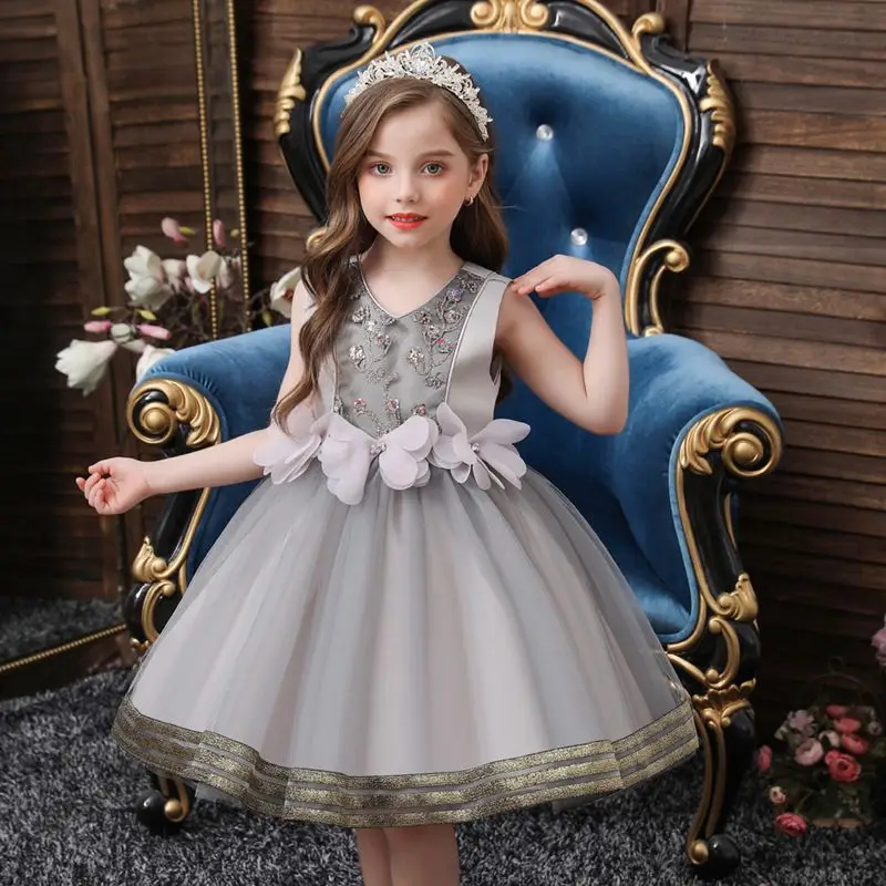 

Children's Dress Girl Dresses for Girls Sleeve Flower Ball Gown Party Dresses Wedding Dress Kids Clothes New Year's Costumes