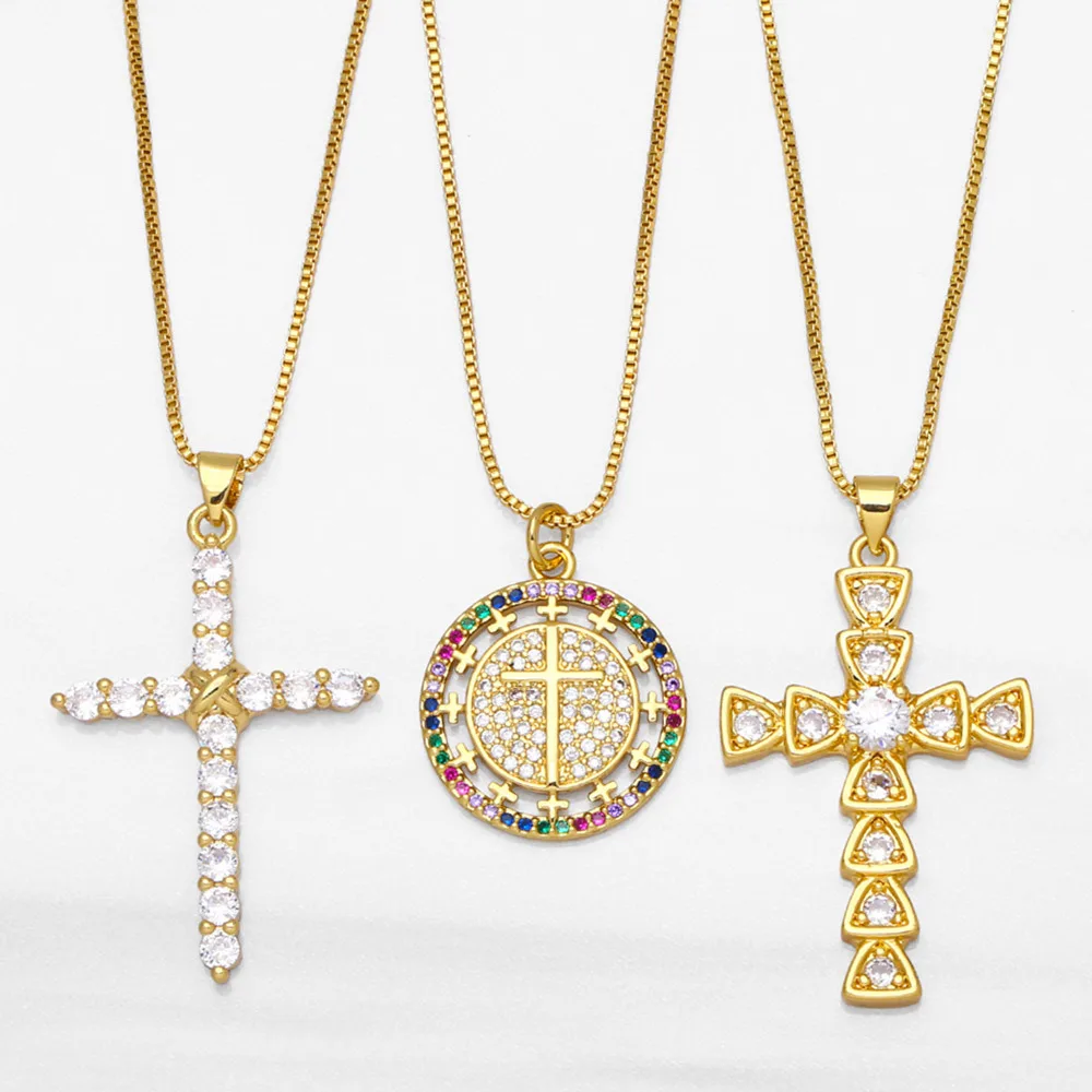 

Andralyn New accessories cross necklace for women fashion trending vintage zircon pendant wholesale