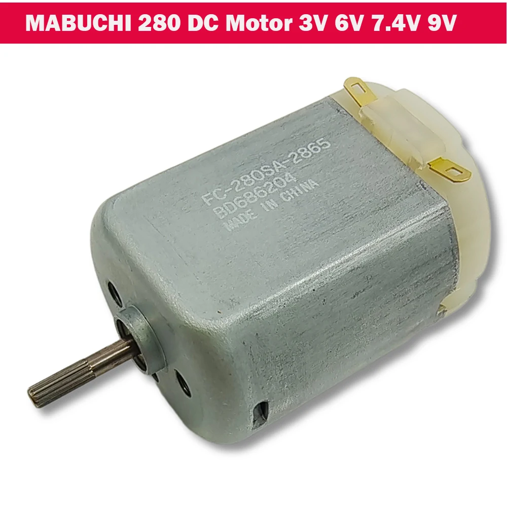 Двигатель MABUCHI FC-280SA-2865 Carbon Brush 280, микро электродвигатель постоянного тока 3 в, 6 в, 7,4 В, 9 В, 23500 об/мин, 2 мм, сращенный вал двигателя 18 мм * 24 мм