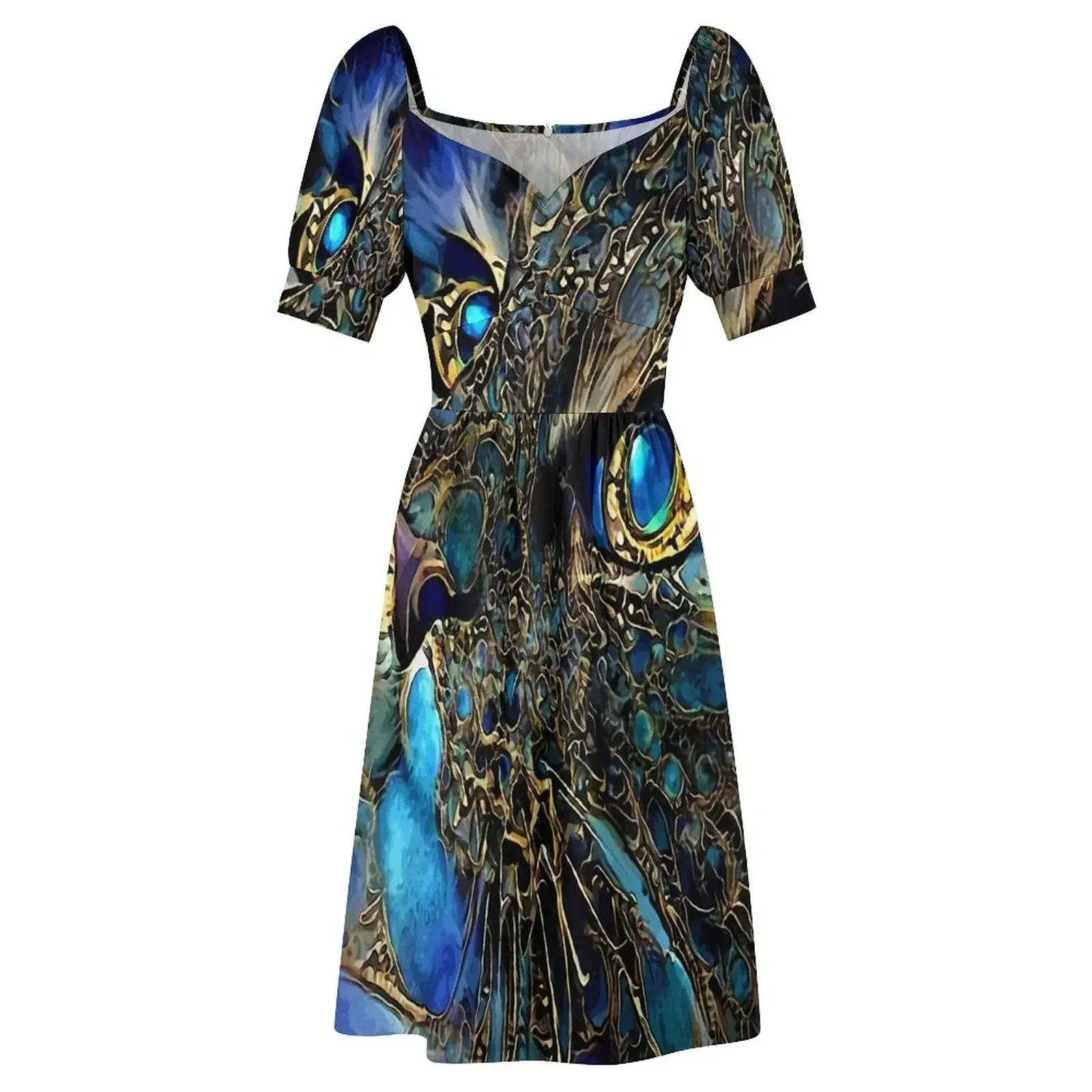 Кошачья драгоценность - кошка чат картины Леа Роша Платье без рукавов для