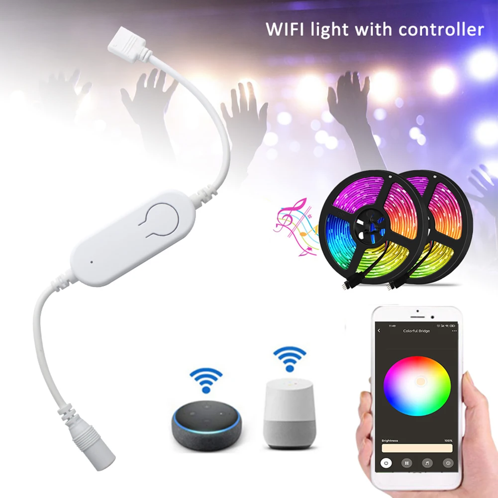 

1 in 1/1 in 2 Smart Life Lamp Dimmer WiFi LED Strip Light RGB Controller DC5-12V Music Remote Controller Lighting Accessories