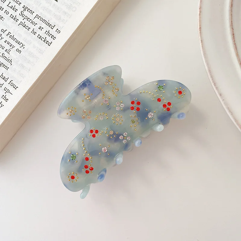 

Women Fashion Back Head Hair Clip Lady Rhinestone Ponytail Hair Shark Clip