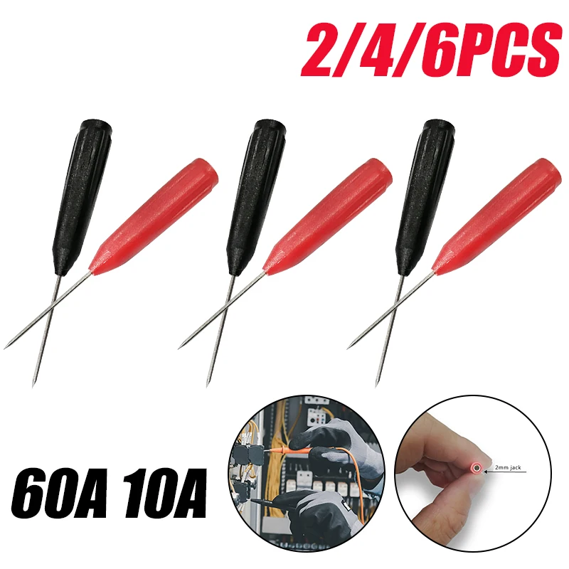 

2/4/6pcs Instrumentation Test Probe Digital Multimeter Test Equipment 10A 600V Instrument Part Test Pen Clamp Copper Lead Plug