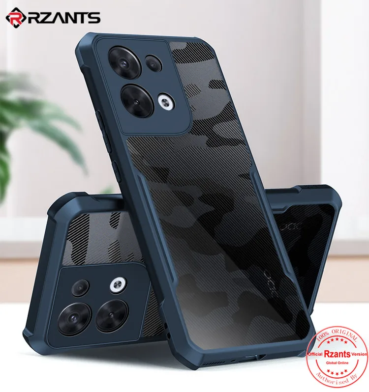 

Rzants For OPPO Reno 8 Reno 8 Pro 5G Case Hard Camouflage Cover TPU Frame Bumper Half Clear Phone Shel