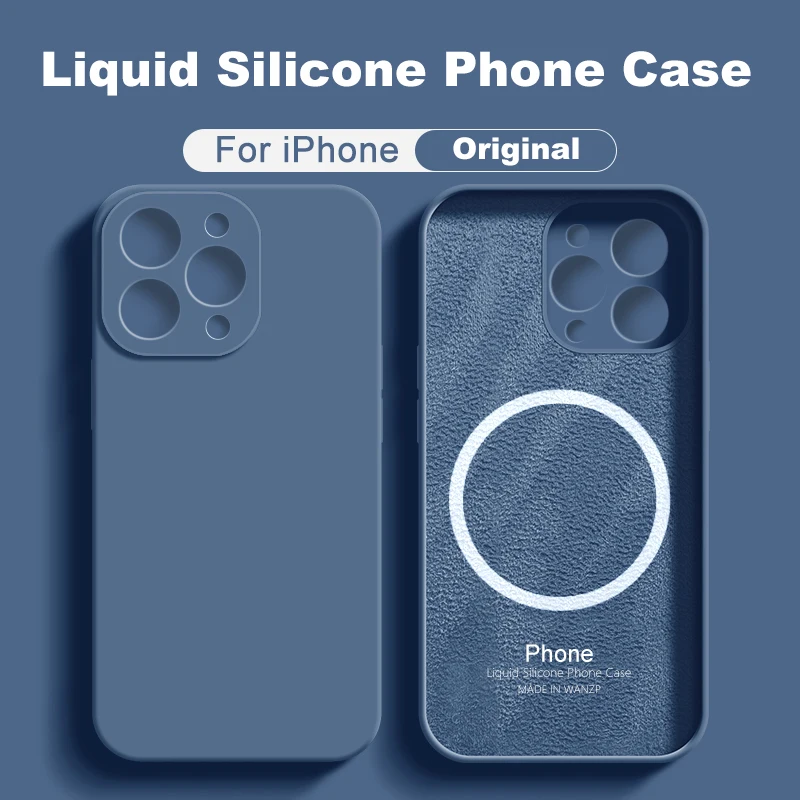 

Оригинальный магнитный чехол для беспроводной зарядки для iPhone 13 12 11 14 Pro Max Plus, силиконовый чехол для Magsafe X XR XS 8, аксессуары