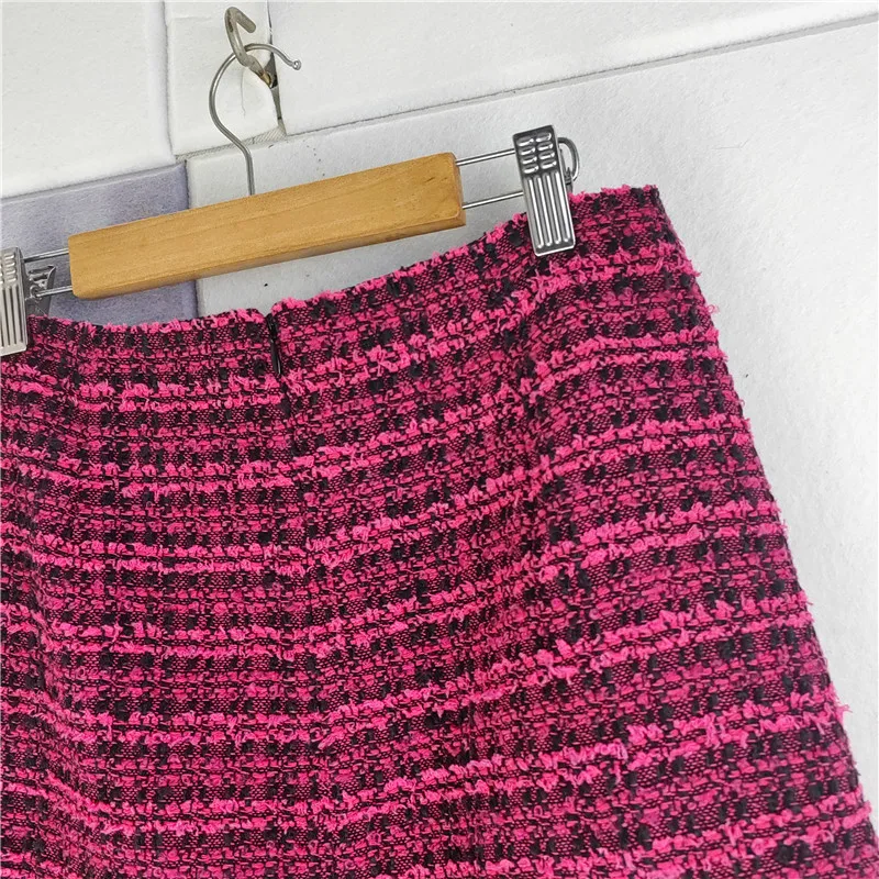 

2022 Autumn and Winter New Women Skirt Commuter Tweed High Waist All-match Mini Skirt