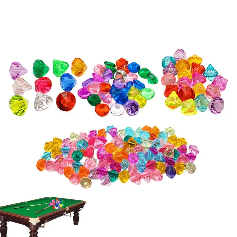 

Acrylic Diamond Toy Gems Pirate Round Treasure Toy Colorful Summer Swimming Pool Diamonds Acrylic Gems For Home Table Scatters