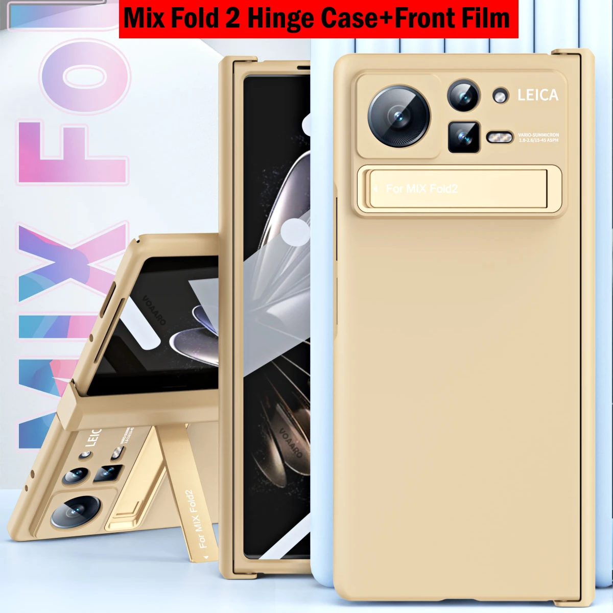 Funda For Xiaomi Mix Fold 2 Case with Kickstand Holder Front Screen Film Protector for Xiaomi Mix Fold 2 Hinge Protective Case
