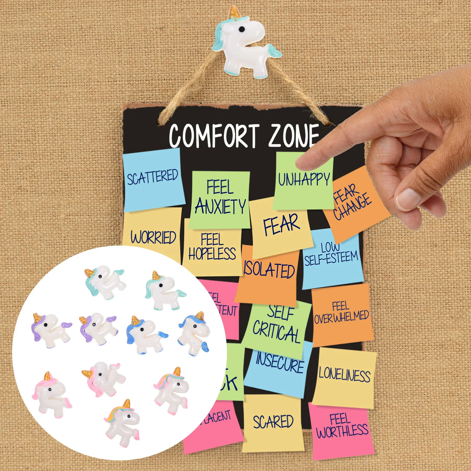 

10pcs Cartoon Adorable Unicorn Pushpins Fixed Photo Memo Paper Note Pushpins