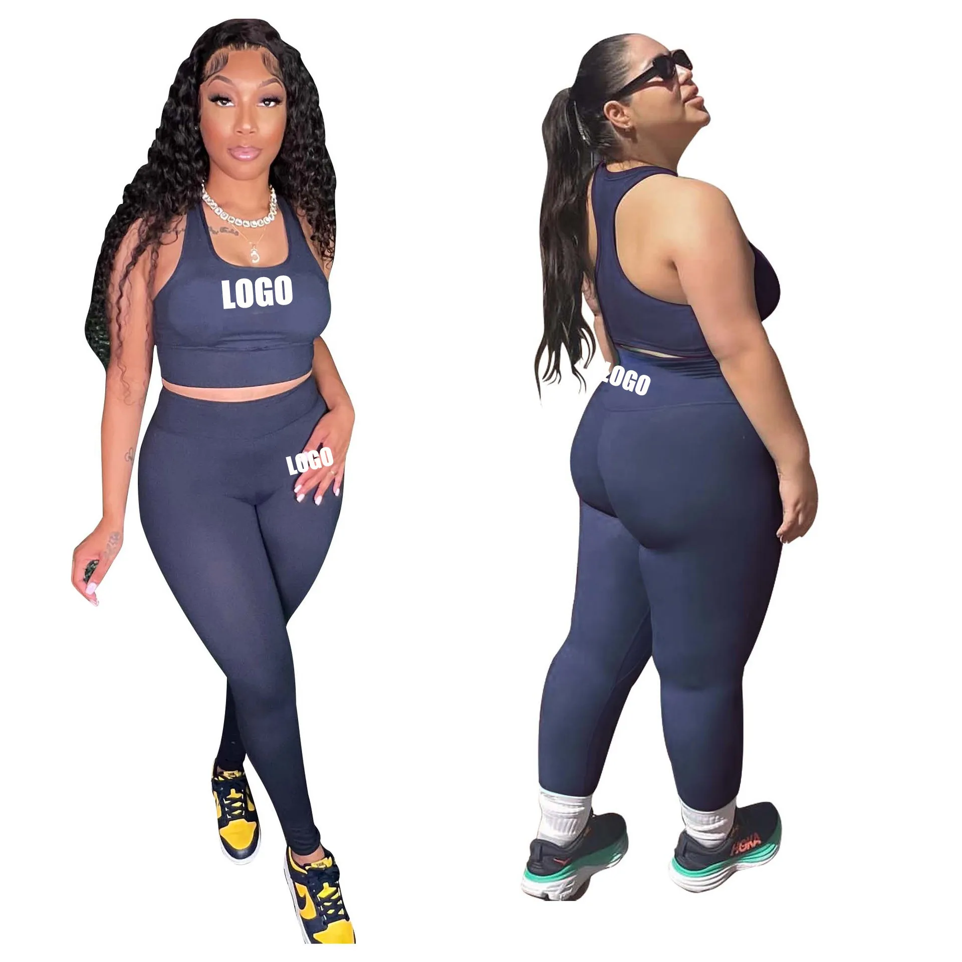 Женская одежда для йоги с логотипом на заказ брюки пикантный жилет спортивные