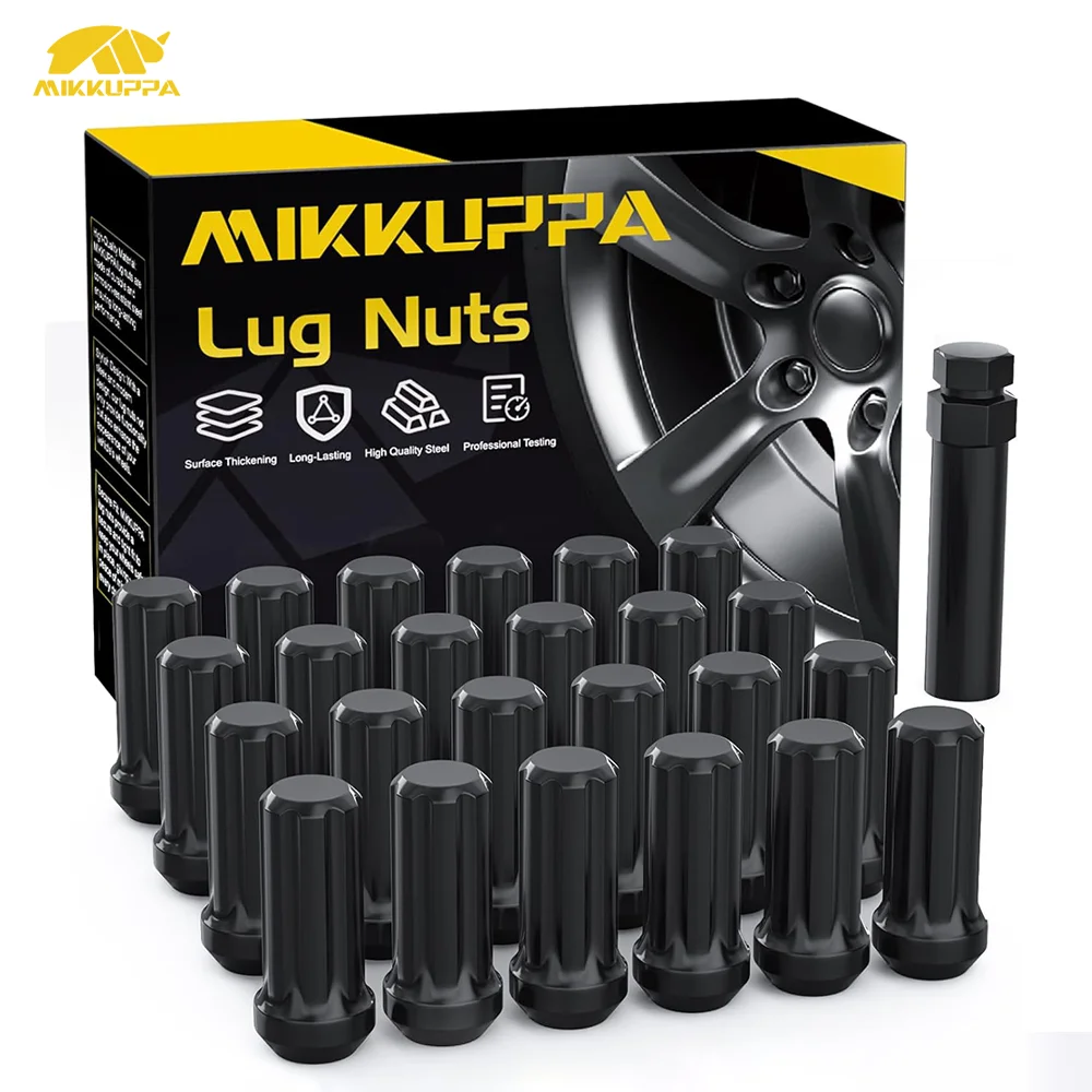 

MIKKUPPA M14x1,5 колесные гайки, 24 шт., 7 шлицевых гаек Acorn Seat из легированной стали, сменный комплект гаек для Chevy Silverado Ford F150 Ram