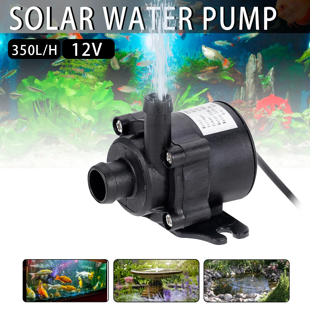 

DC 12V Mini Brushless Motor 350L/H Ultra-quiet Submersible Water Pump For Garden Cooling System Fish Tank Fountains Heater