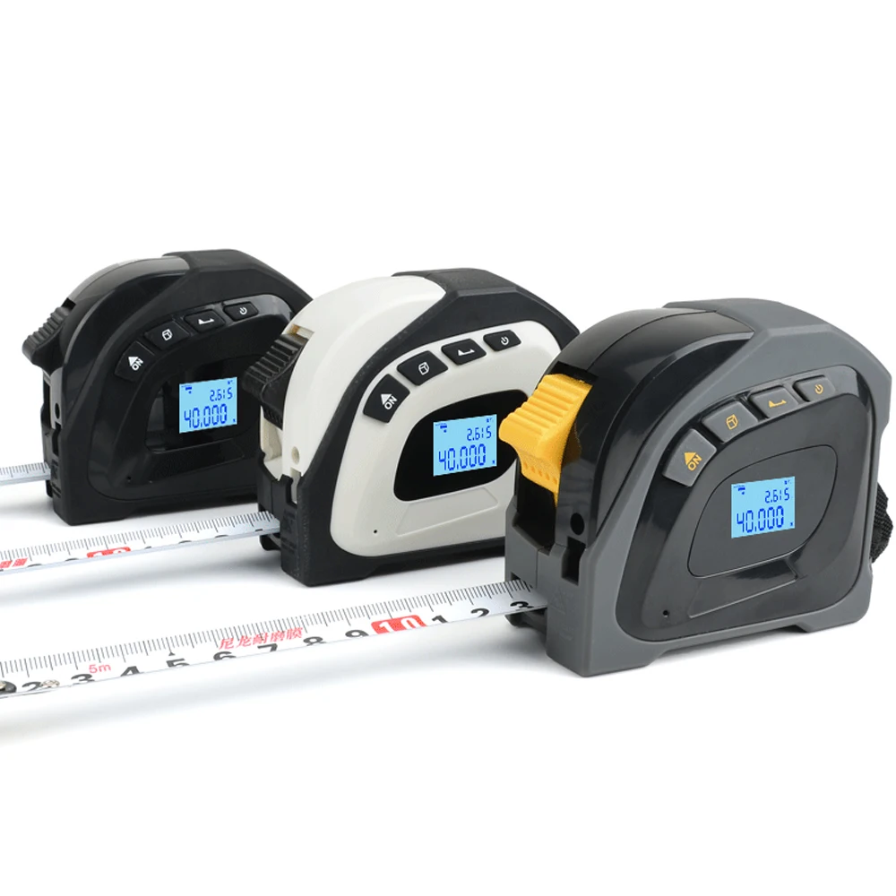 

2 IN 1 Laser Tape Measuring Retractable Distance Meter 40M Digital Laser LCD Display 5M Tape Measure Range Finder Lazer Metreler