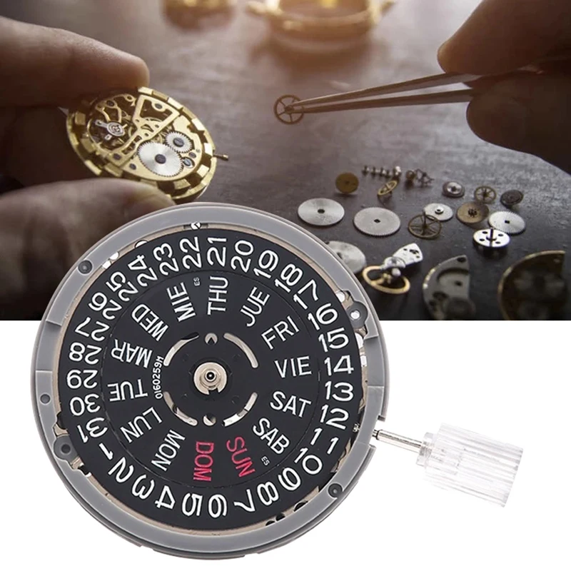 Часы наручные NH36/NH36A с двойным календарем автоматические механические 3 часовыми