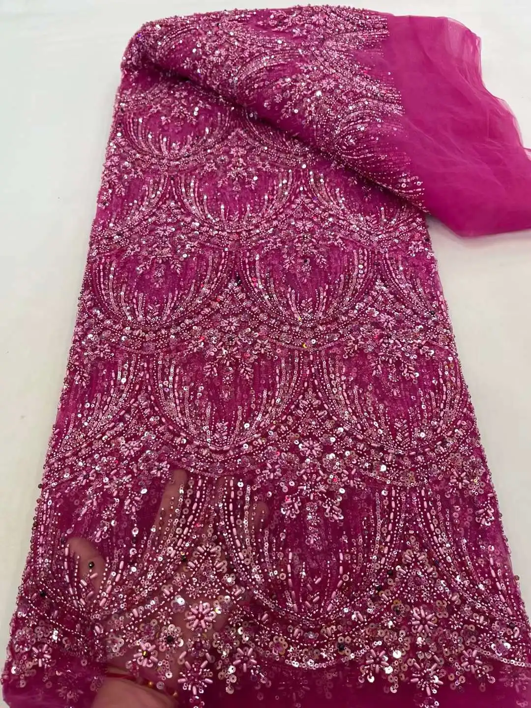 Новейшая африканская кружевная ткань с блестками 2024 Высококачественная вышивка