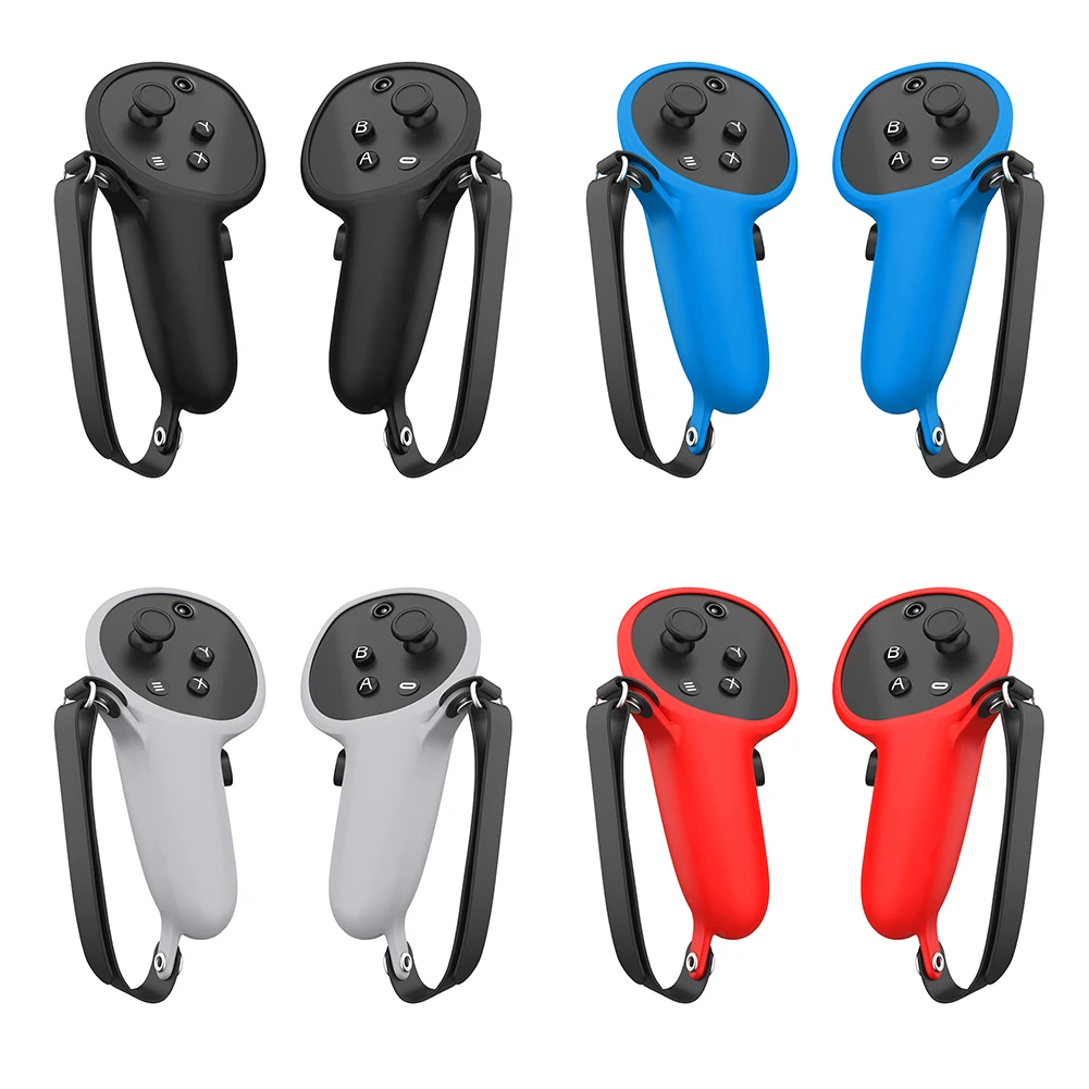 

1 Pair VR Headset Controller Case for Meta Quest Pro VR All Inclusive Handle Grip Cover Anti-Collision Adjustable Knuckle Strap
