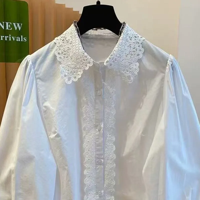 EWQ белая женская рубашка из полиэстера