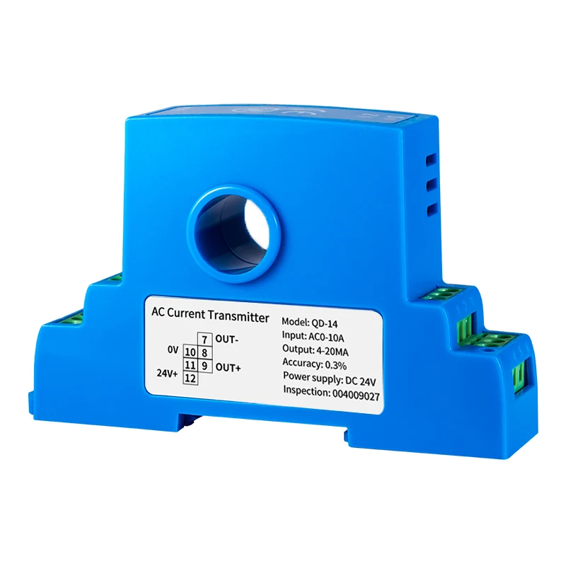 AC DC 10A 20A 30A 50A Hall Effect Current Transmitter 0-150A to 4-20mA 0-20mA 0-10V 0-5V 1-5V 35mm DIN AC/DC Transducer