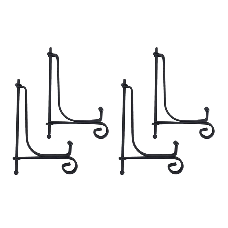 

(4 упаковки) железная подставка для дисплея, черная железная подставка для демонстрации мольберта, подставка для фотографий, s-рамки для картин, кухонные книжки 5 дюймов