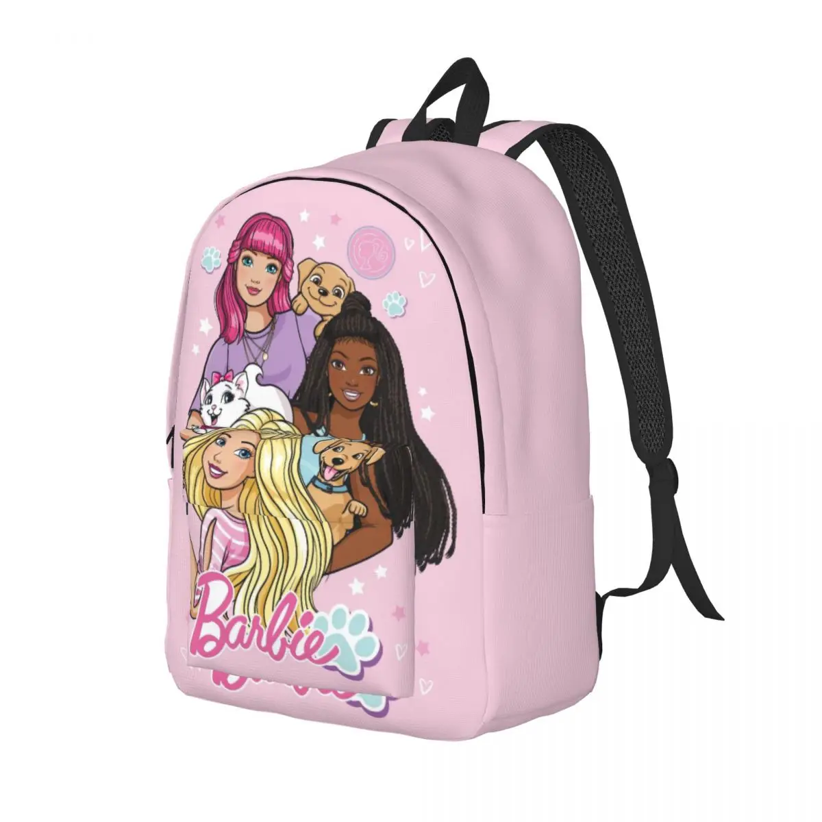 Милые холщовые рюкзаки с изображением Барби на заказ для мужчин и женщин
