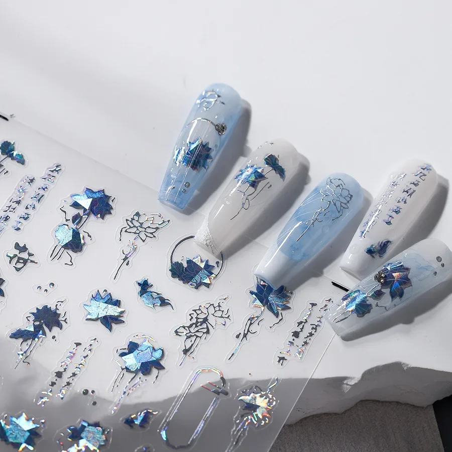 Красивые ретро синие цветущие Лотос цветок золотой рыбкой в китайском стиле